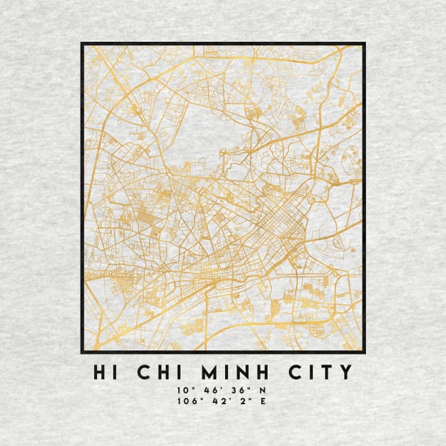 HI CHI MINH CITY STREET MAP ART by deificusArt